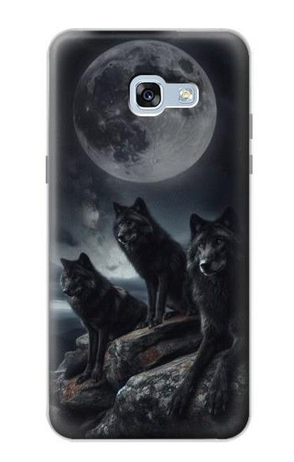 S3970 Pleine lune du loup noir Etui Coque Housse pour Samsung Galaxy A5 (2017)