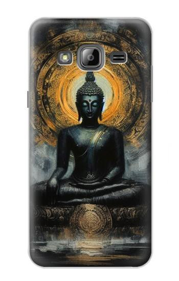 S3968 Bouddha noir Etui Coque Housse pour Samsung Galaxy J3 (2016)