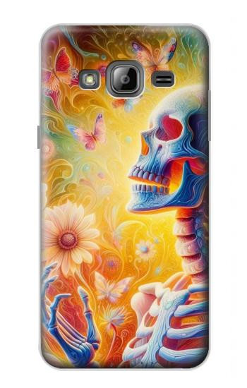 S3976 Squelette coloré Etui Coque Housse pour Samsung Galaxy J3 (2016)