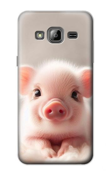 S3979 Bébé cochon mignon Etui Coque Housse pour Samsung Galaxy J3 (2016)