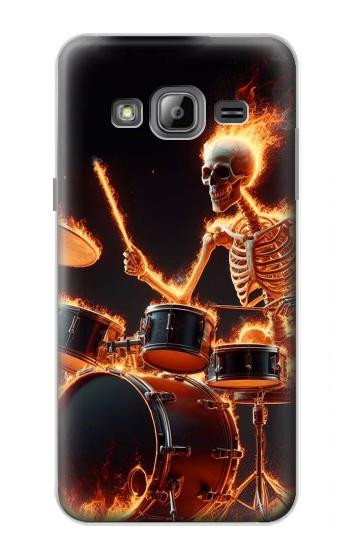 S3985 Batteur de crâne de feu Etui Coque Housse pour Samsung Galaxy J3 (2016)