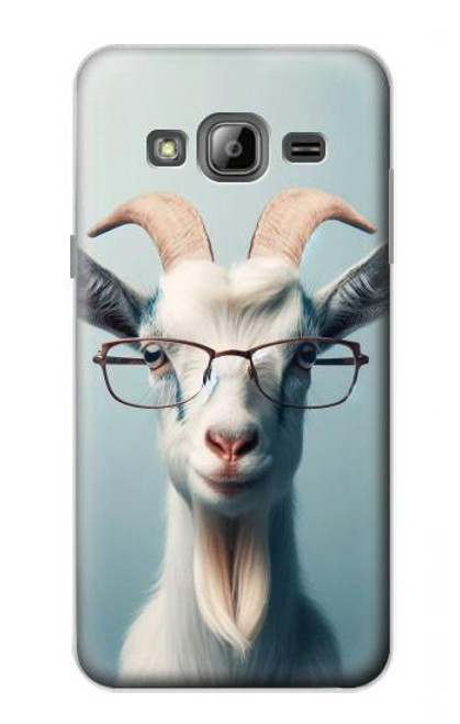 S3991 Lunettes de chèvre Etui Coque Housse pour Samsung Galaxy J3 (2016)