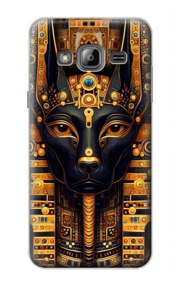 S3992 Anubis noir et or Etui Coque Housse pour Samsung Galaxy J3 (2016)
