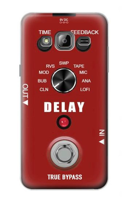 S4011 Graphique de guitare analogique rouge avec delay Etui Coque Housse pour Samsung Galaxy J3 (2016)