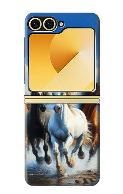 S3996 Cheval courant Etui Coque Housse pour Samsung Galaxy Z Flip 6, Flip 7 FE