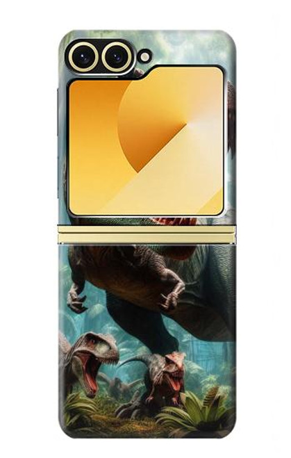 S4021 Dinosaure T-rex Jurassique Etui Coque Housse pour Samsung Galaxy Z Flip 6