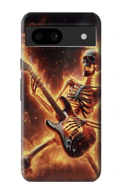 S3984 Squelette de feu jouant de la guitare Etui Coque Housse pour Google Pixel 8a