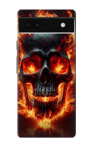 S3986 Crâne de feu Etui Coque Housse pour Google Pixel 6a