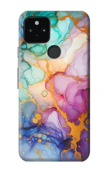 S4001 Lilas abstrait multicolore, émeraude Etui Coque Housse pour Google Pixel 5