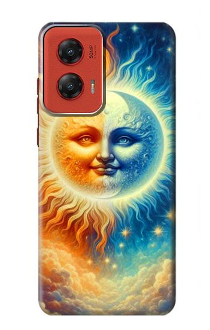 S3966 Soleil artistique et lune Etui Coque Housse pour Motorola Moto G Stylus 5G (2024)