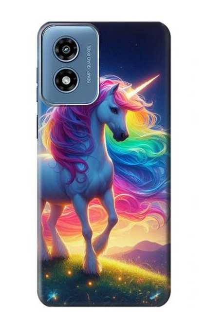 S3977 Licorne colorée Etui Coque Housse pour Motorola Moto G Play 4G (2024)