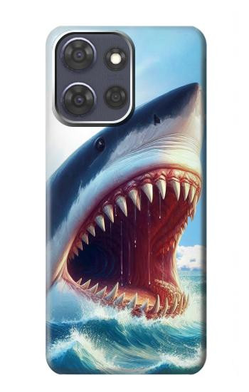 S4004 Peinture à l'huile Requin géant Etui Coque Housse pour Motorola Moto G Power (2025,2026)