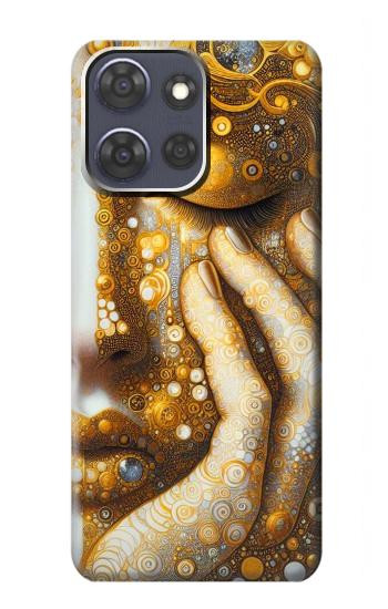 S4026 Femmes pleurant une larme dorée Etui Coque Housse pour Motorola Moto G Power (2025,2026)