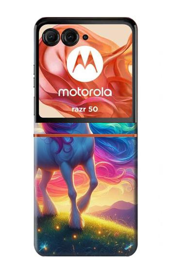 S3977 Licorne colorée Etui Coque Housse pour Motorola Razr 70,60,50, Razr (2026, 2025, 2024)