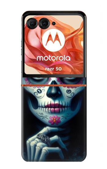 S3990 Crâne de fille, steampunk gothique Etui Coque Housse pour Motorola Razr 70,60,50, Razr (2026, 2025, 2024)