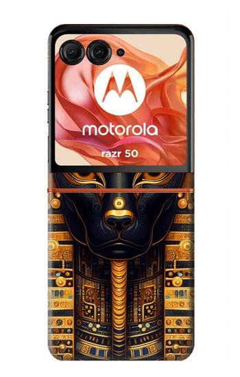 S3992 Anubis noir et or Etui Coque Housse pour Motorola Razr 70,60,50, Razr (2026, 2025, 2024)