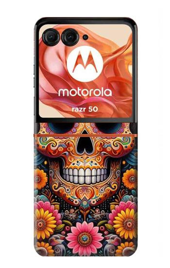 S3999 Peinture de crâne mexicain Etui Coque Housse pour Motorola Razr 70,60,50, Razr (2026, 2025, 2024)
