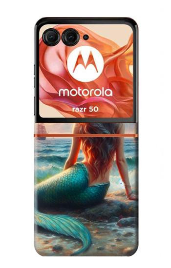 S4006 Peinture à l'huile Sirène Etui Coque Housse pour Motorola Razr 70,60,50, Razr (2026, 2025, 2024)