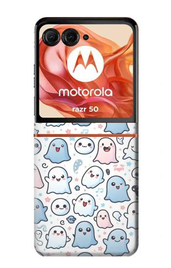 S4013 Motif fantôme mignon et harmonieux Etui Coque Housse pour Motorola Razr 70,60,50, Razr (2026, 2025, 2024)