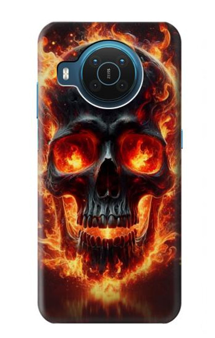 S3986 Crâne de feu Etui Coque Housse pour Nokia X20