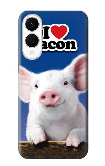 S0608 Je aime Bacon bébé mignon de porc Etui Coque Housse pour Samsung Galaxy S25 Edge