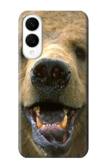 S0840 Grizzly Bear visage Etui Coque Housse pour Samsung Galaxy S25 Edge