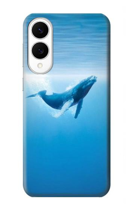 S0843 Baleine bleue Etui Coque Housse pour Samsung Galaxy S25 Edge