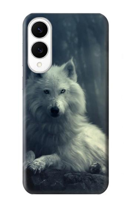S1516 Loup blanc Etui Coque Housse pour Samsung Galaxy S25 Edge