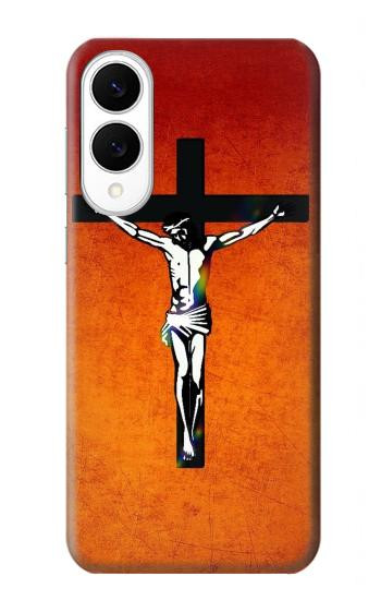 S2421 Jésus-Christ sur la croix Etui Coque Housse pour Samsung Galaxy S25 Edge
