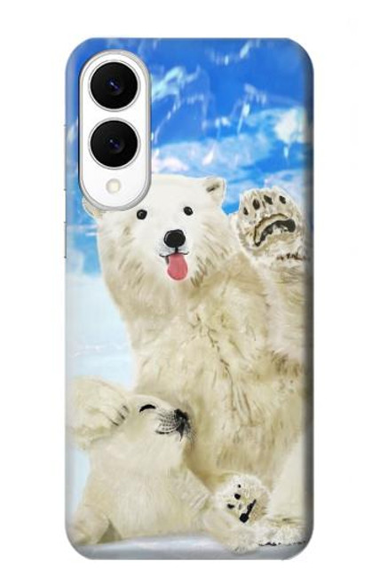 S3794 Ours polaire arctique amoureux de la peinture de phoque Etui Coque Housse pour Samsung Galaxy S25 Edge