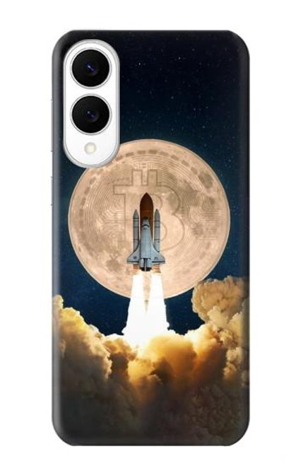 S3859 Bitcoin à la Lune Etui Coque Housse pour Samsung Galaxy S25 Edge