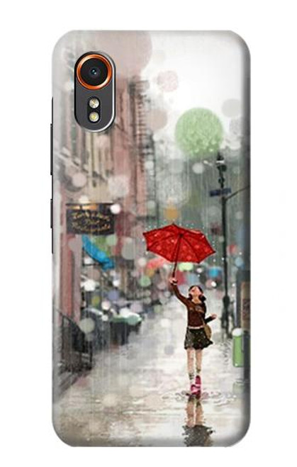 S0108 Fille sous la pluie Etui Coque Housse pour Samsung Galaxy XCover7