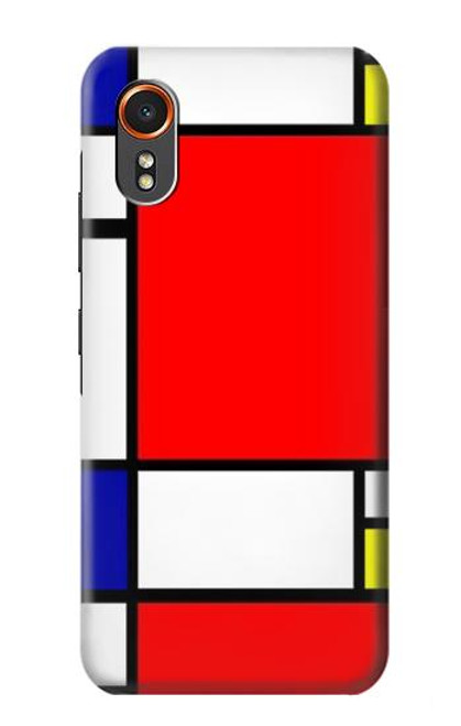 S0157 Composition Rouge Bleu Jaune Etui Coque Housse pour Samsung Galaxy XCover7