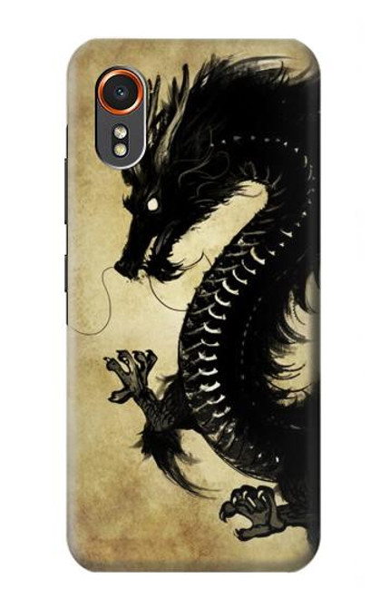 S1482 Peinture Noir dragon Etui Coque Housse pour Samsung Galaxy XCover7