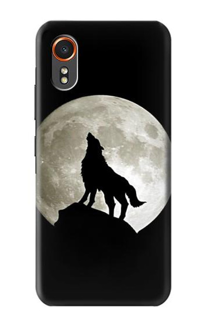 S1981 Loup hurlant à la lune Etui Coque Housse pour Samsung Galaxy XCover7