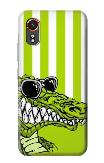 S2323 Crocodile vert drôle d'alligator Etui Coque Housse pour Samsung Galaxy XCover7