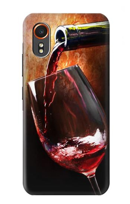 S2396 Rouge Bouteille de vin et le verre Etui Coque Housse pour Samsung Galaxy XCover7