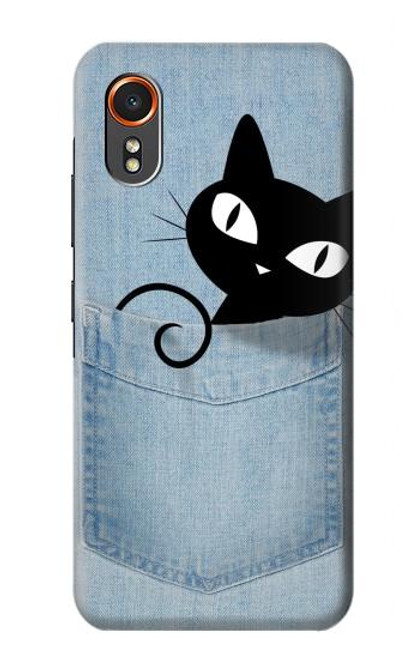 S2641 Noir Chat Poche Etui Coque Housse pour Samsung Galaxy XCover7
