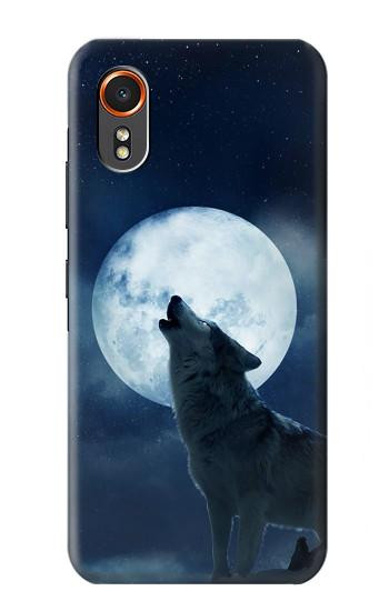 S3693 Pleine lune du loup blanc sinistre Etui Coque Housse pour Samsung Galaxy XCover7