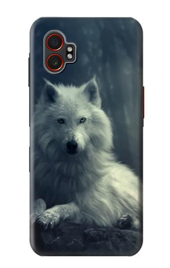 S1516 Loup blanc Etui Coque Housse pour Samsung Galaxy XCover7 Pro