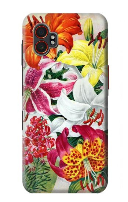 S3205 Fleurs Art Retro Etui Coque Housse pour Samsung Galaxy XCover7 Pro