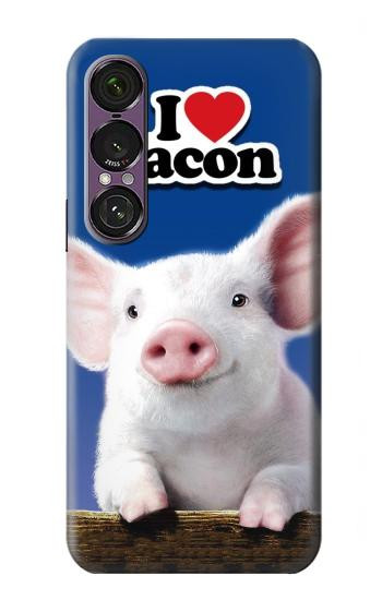 S0608 Je aime Bacon bébé mignon de porc Etui Coque Housse pour Sony Xperia 1 VII