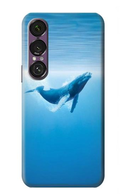 S0843 Baleine bleue Etui Coque Housse pour Sony Xperia 1 VII