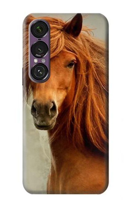 S1595 Beau cheval marron Etui Coque Housse pour Sony Xperia 1 VII