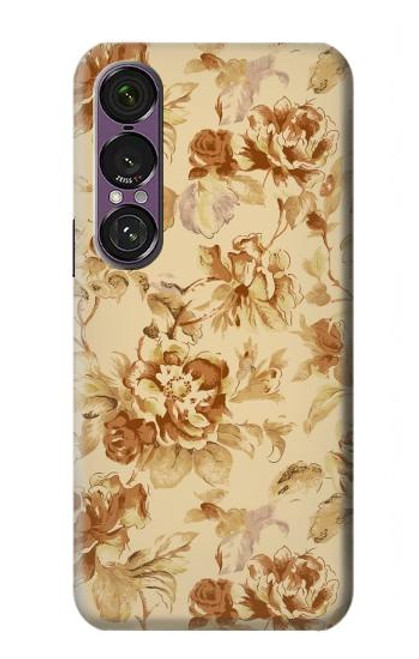 S2180 Motif Fleur Floral Millésime Etui Coque Housse pour Sony Xperia 1 VII