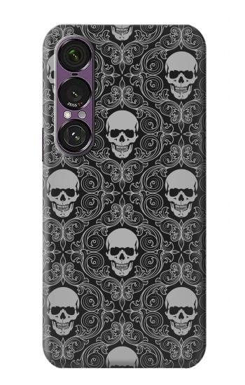 S2371 Crâne Motif monochrome Millésime Etui Coque Housse pour Sony Xperia 1 VII