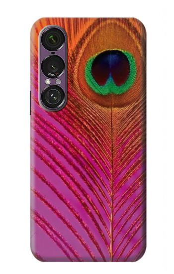 S3201 Rose Paon Plume Etui Coque Housse pour Sony Xperia 1 VII