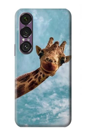 S3680 Girafe de sourire mignon Etui Coque Housse pour Sony Xperia 1 VII