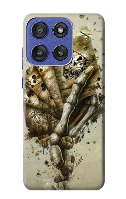 S0550 Carte Poker Crâne Etui Coque Housse pour Motorola Moto G Stylus 5G (2025), Edge 60 Stylus