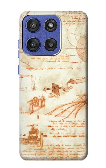 S0566 Dessin technique Da Vinci Etui Coque Housse pour Motorola Moto G Stylus 5G (2025,2026), Edge 60 Stylus